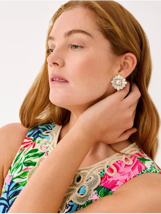NWT Lilly Pulitzer Spicy Socialite Stud Earrings - Picture 4 of 10